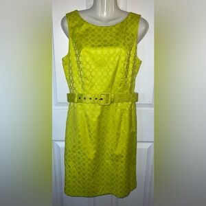 NWT Women’s Banana Republic Size 8 Lime Green Sleeveless Dress With Belt